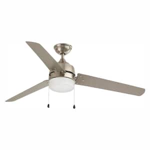 Carrington 60 in. Indoor/Outdoor Ceiling Fan with LED Dome Light Kit, Brushed Nickel with Silver Blades