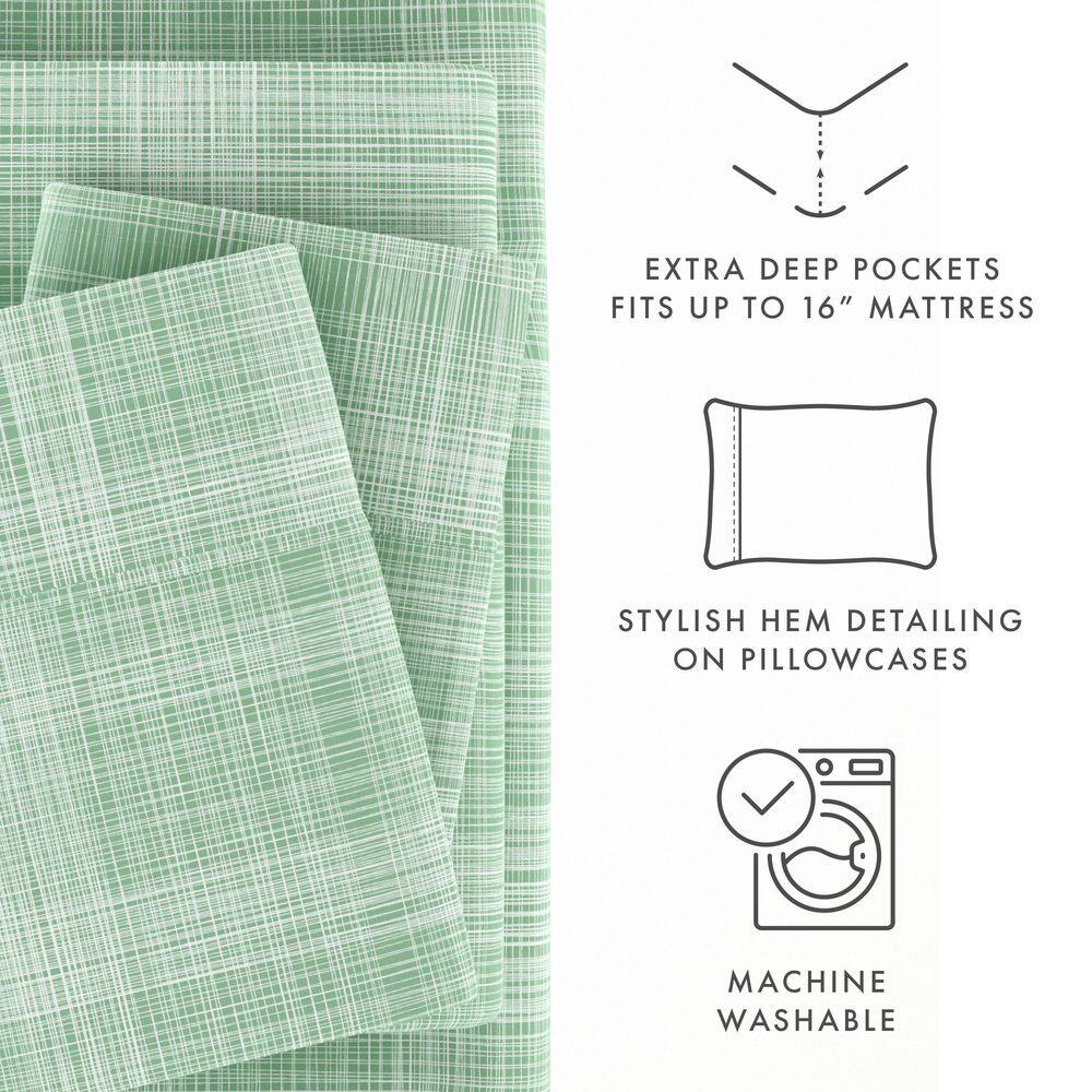 Forest Green Double-Brushed Microfiber Full Sheet Set