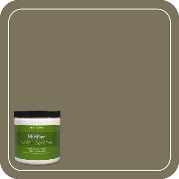 BEHR PREMIUM PLUS 8 oz. #380F-7 Crocodile Semi-Gloss Interior/Exterior Paint & Primer Color Sample