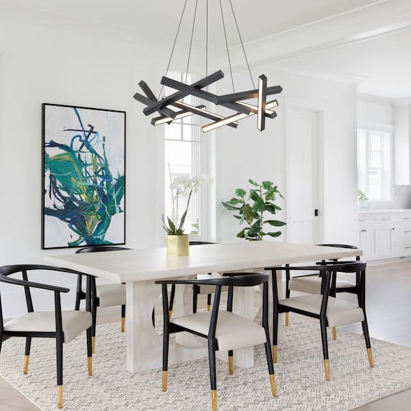 EDISLIVE 10-Light Black Modern Sputnik Linear Integrated LED