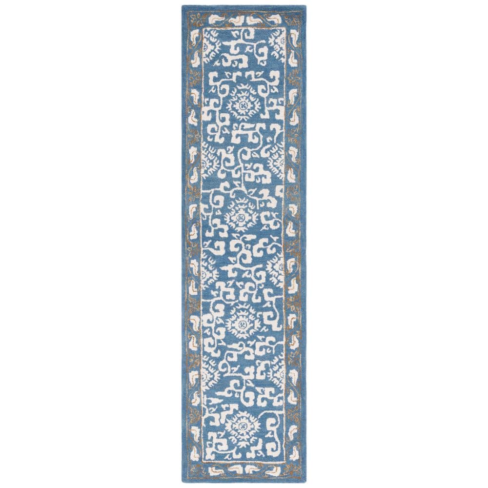 UPC 195058415958 product image for Antiquity 2 ft. x 9 ft. Blue/Ivory Paisley Border Runner Rug | upcitemdb.com
