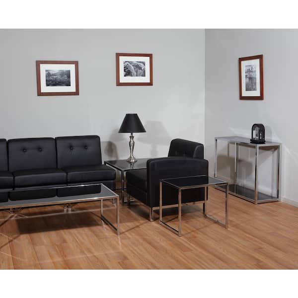 Wall Street Black Faux Leather Arm Chair