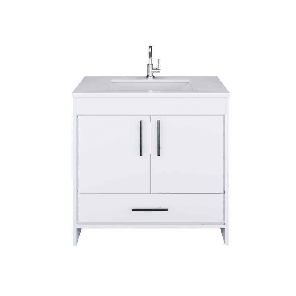 MTD Vanities 61-in Espresso Double Sink Bathroom Vanity with Painted Glass Top