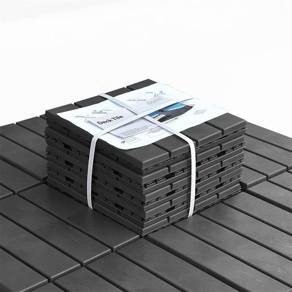 "Patio Interlocking Deck Tiles, 12""x12"" Square Composite Decking Tiles, Four Slat Plastic Outdoor Flooring Tile, Gray" price history on PriceWatchPro