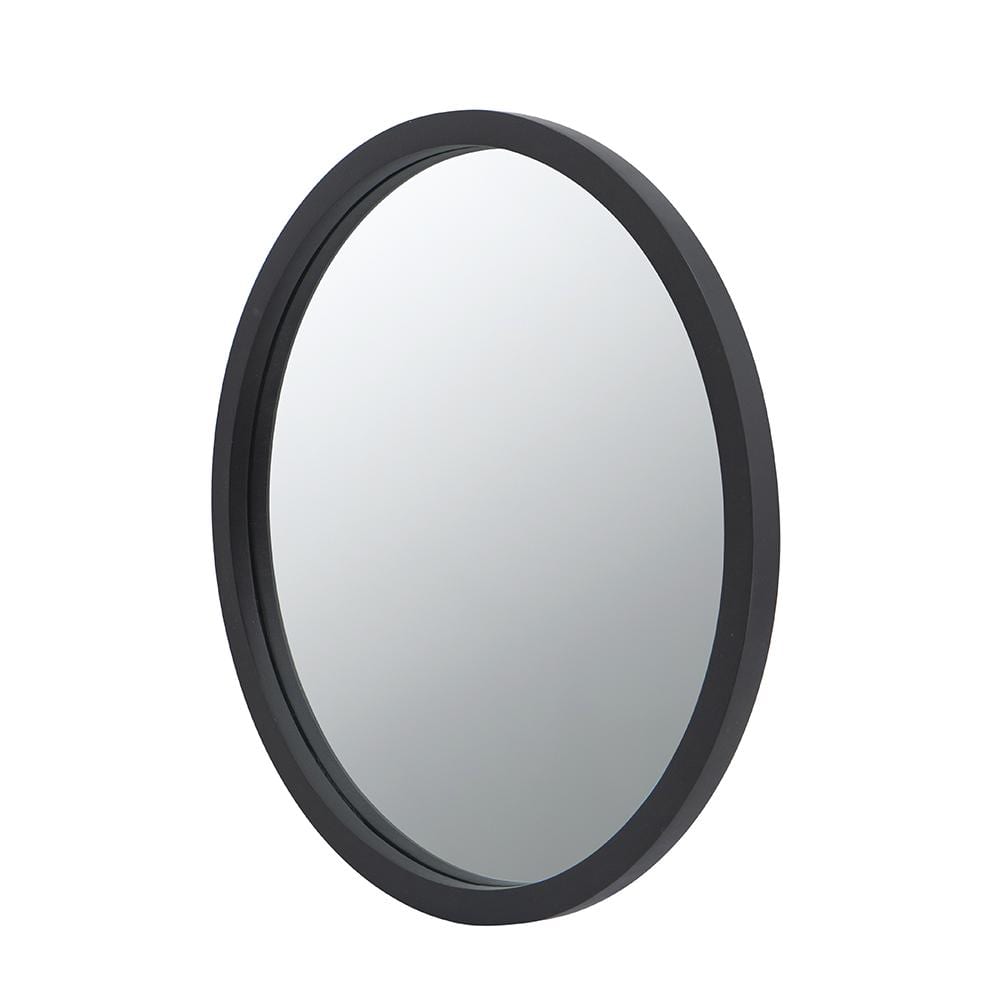 WarmieHomy 20 in. W x 20 in. H Round Wooden Framed Wall Mirror Bathroom ...