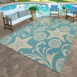 Paseo Canoa Oasis Starfish 8 ft. x 10 ft. Indoor/Outdoor Area Rug