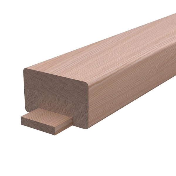 Stair Parts 2-5/8 in. x 1-9/16 in. Unfinished Plowed Red Oak Handrail
