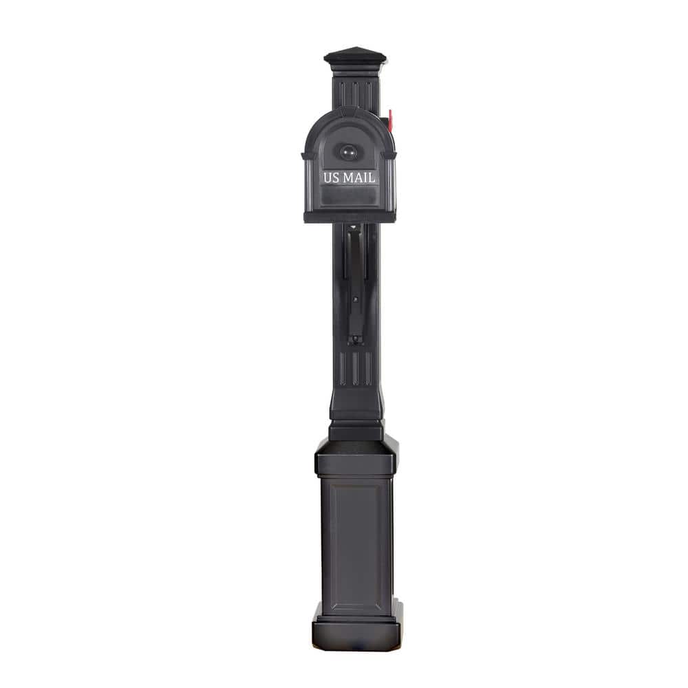 Lexington Black Composite Post Mount Mailbox Kit