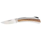 1.625 in. Stainless Steel Drop Point Straight Edge Folding Knife with Lockable Blade