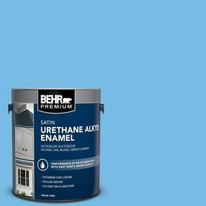 1 gal. #550B-4 Costa Rica Blue Urethane Alkyd Satin Enamel Interior/Exterior Paint