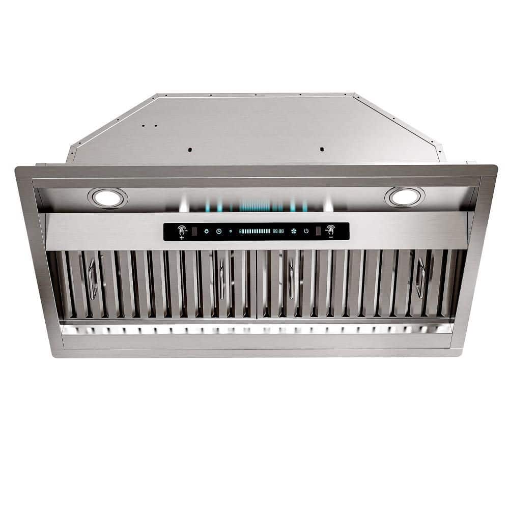 30 in. 900 CFM Convertible Insert Range Hood in Stainless Steel with 4 Speed Gesture and Touch Control, 2 LED Light