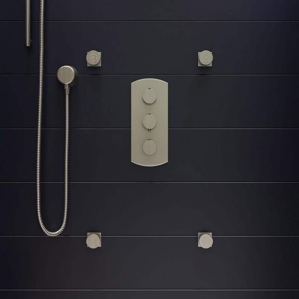 Brushed Nickel Round Adjustable Shower Body Spray