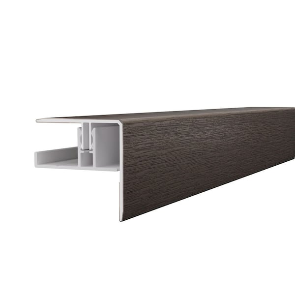 Alusions 1.81 in. x 2 in. x 8 ft. Spanish Walnut Composite Aluminum F Trim Kit for .5 in. Board