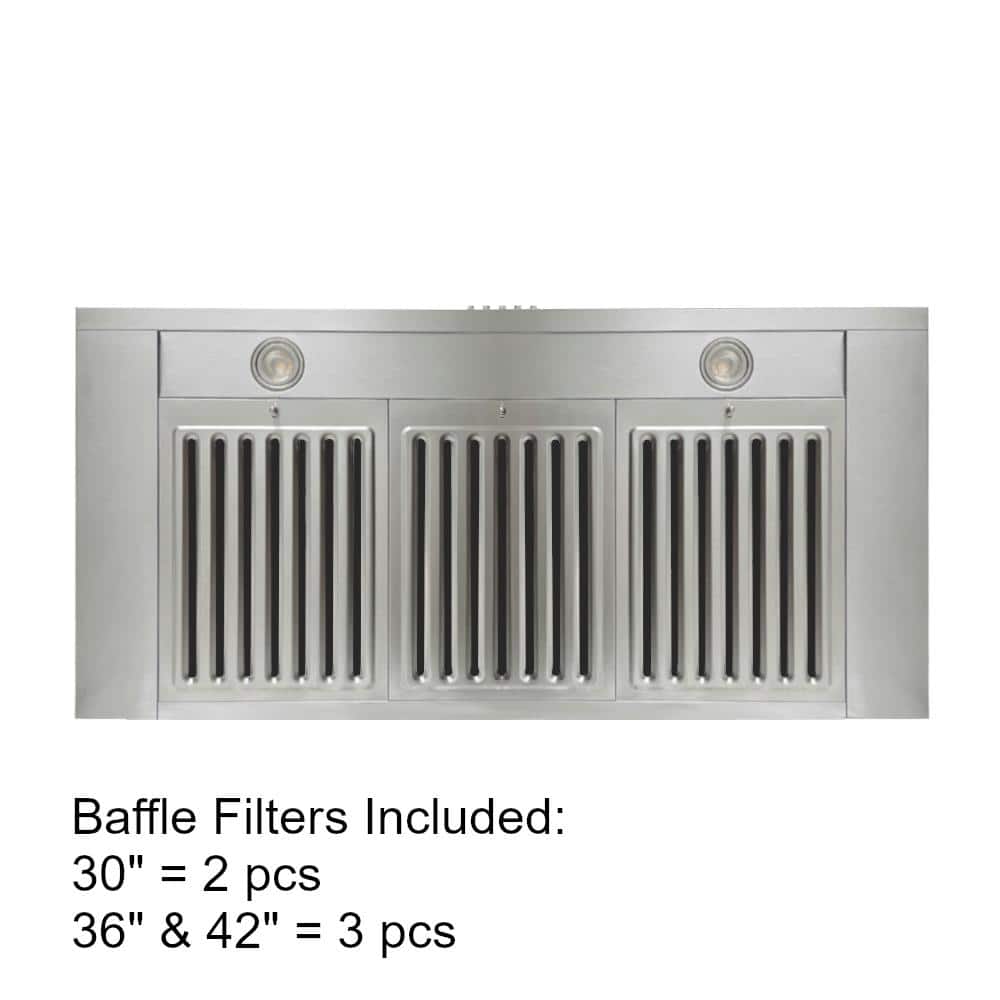 42-Inch Stainless Steel Under Cabinet Range Hood with LED Lights