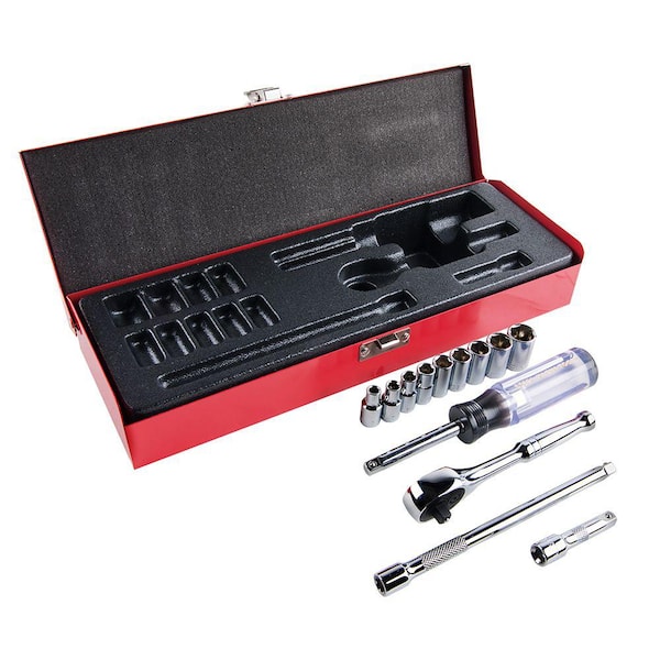 Klein Tools 1/4 in. Drive Socket Wrench Set (13-Piece)