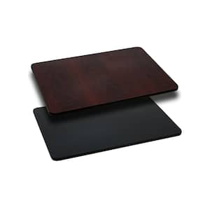 Glenbrook 24 in.  x 30 in.  Black or Mahogany Reversible Laminate Rectangle Table Top