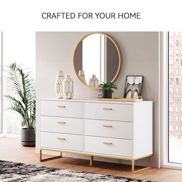 Signature DESIGN BY ASHLEY Socalle White/Brown 6-Drawer 59.02 in. Dresser  EB1867-231 - The Home Depot