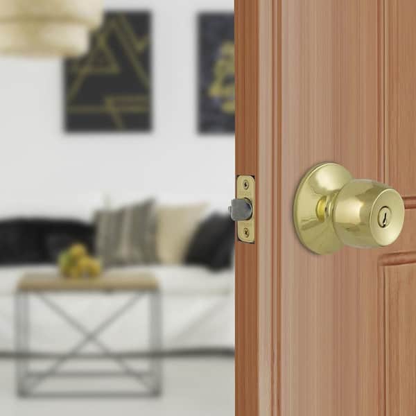 Brandywine Polished Brass Keyed Entry Door Knob