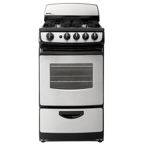 Danby 20 in. 2.4 cu. ft. Gas Range with Manual Clean Oven in Stainless Steel and Black