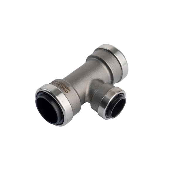 3/4 in. x 3/4 in. x 1/2 in. Stainless Steel Push-to-Connect Reducing Tee Fitting