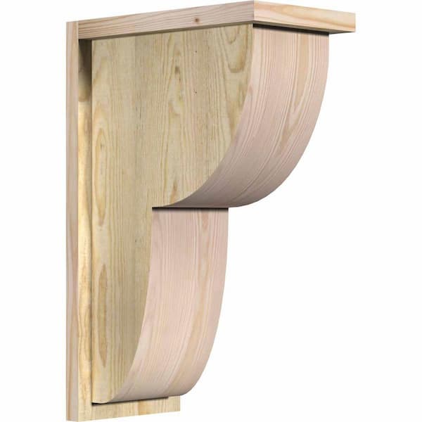 Ekena Millwork 8 in. x 14 in. x 22 in. Douglas Fir Crestline Rough Sawn Corbel with Backplate
