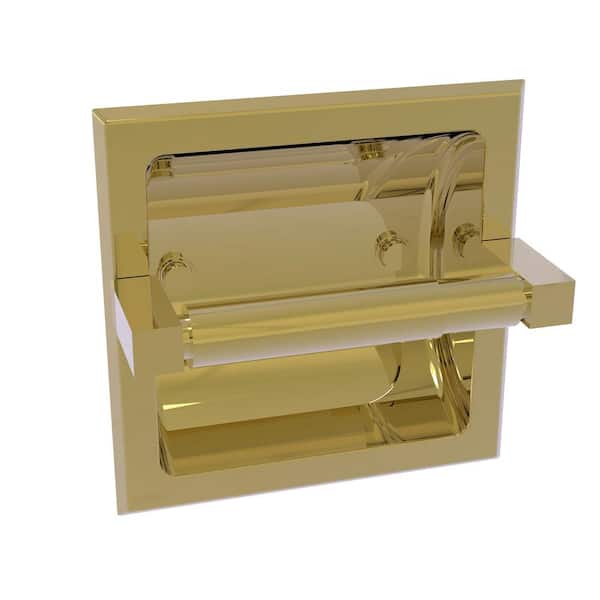 Allied Brass Montero Collection Recessed Toilet Paper Holder in Unlacquered Brass