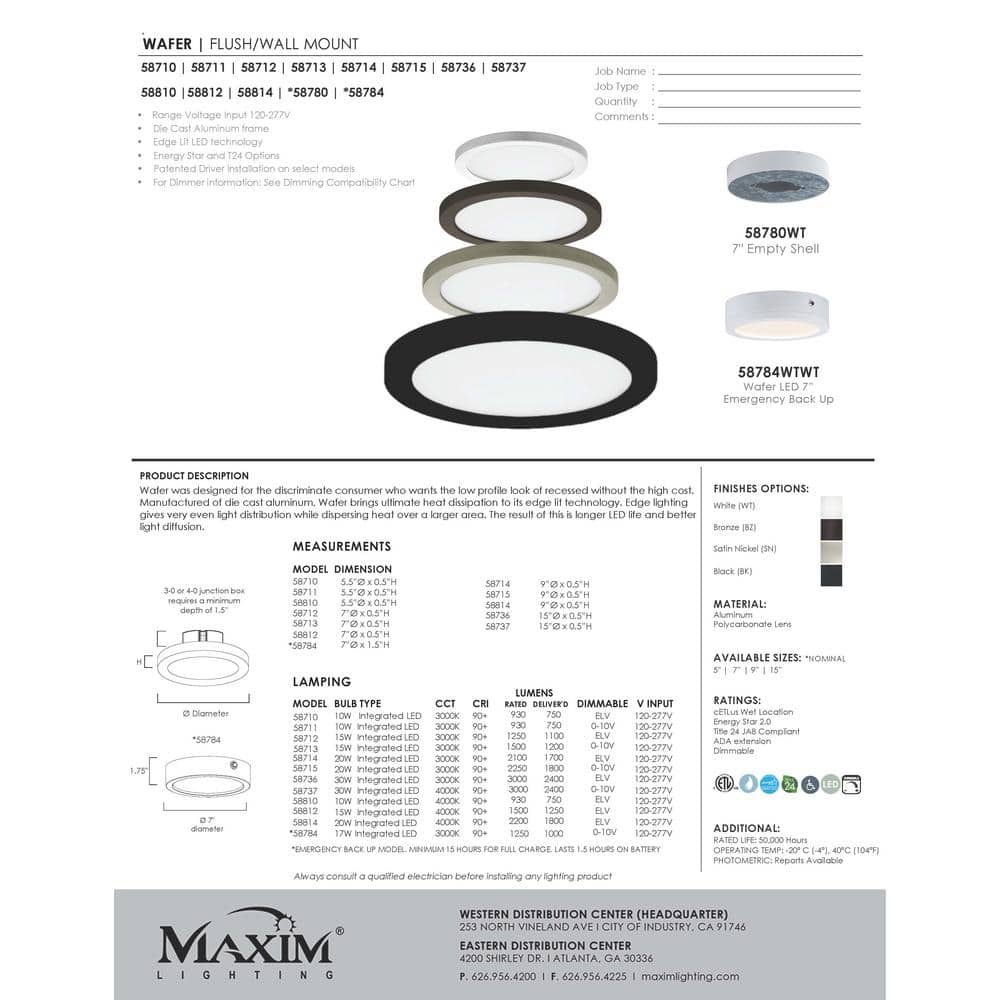 White LED Round Flush Mount Ceiling Light