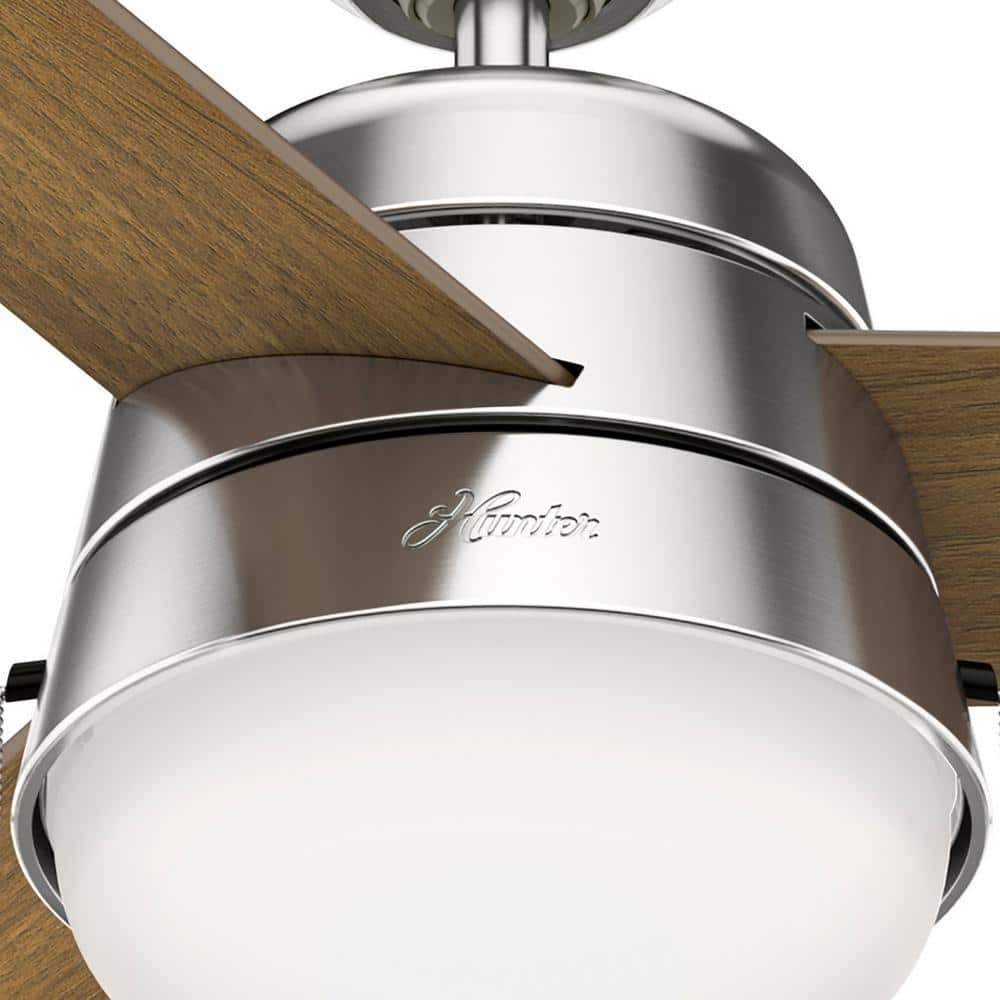 52'' Brushed Nickel Ceiling Fan with LED Light and Reversible Blades