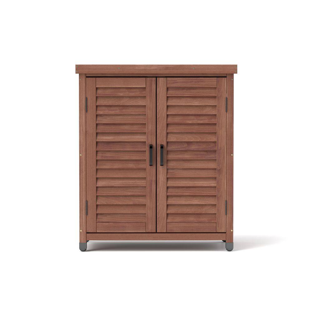 Hot Seller Brown Wood and Metal Table Top Coffee Table, Potting Bench with Storage Cabinet, 2-Shelves price history on PriceWatchPro