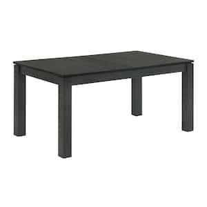 35.5 in. Black Wood Top 4 Legs Dining Table (Seat of 8)