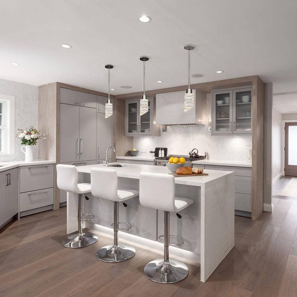 Elegant Mini LED Crystal Pendant Light in Polished Nickel