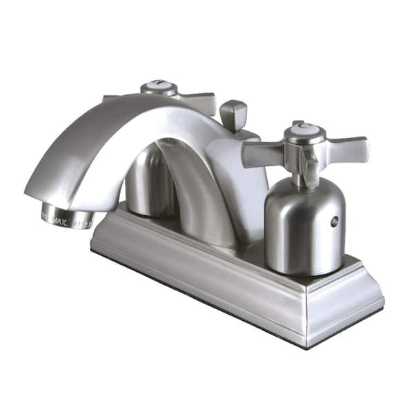 Kingston Brass Millennium 4 in. Centerset 2-Handle Bathroom Faucet in Brushed Nickel