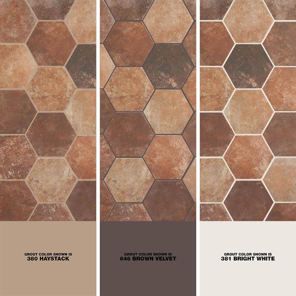Vesuvius 8" Hexagon Matte Terracotta Porcelain Tile