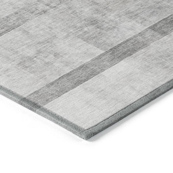 Gray 9 ft. x 12 ft. Woven Solid Color Rectangle Indoor/Outdoor Area Rug