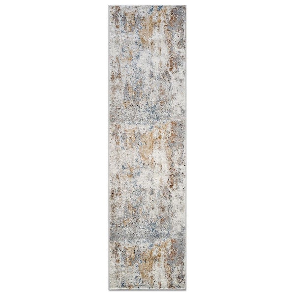 Blended Brushstroke Abstract 2 ft. 3 in. x 8 ft. Runner Multi Area Rug