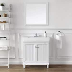 Parkbridge 30 in. W x 15 in. D x 34 in. H Single Sink Bath Vanity in White with White Ceramic Top