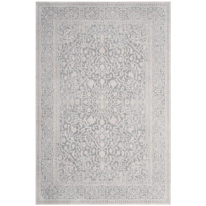 Reflection Light Gray/Cream 6 ft. x 9 ft. Distressed Floral Area Rug
