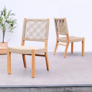 Zenith Teak Wood Outdoor Dining Chair Tan (Set of 2)