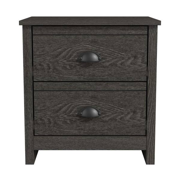 GALANO Geodarno Dark Gray Oak 2-Drawer Nightstand (18.9 in