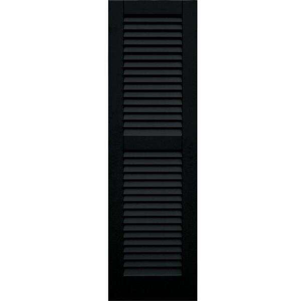 Winworks Wood Composite 15 in. x 51 in. Louvered Shutters Pair #653 Charleston Green