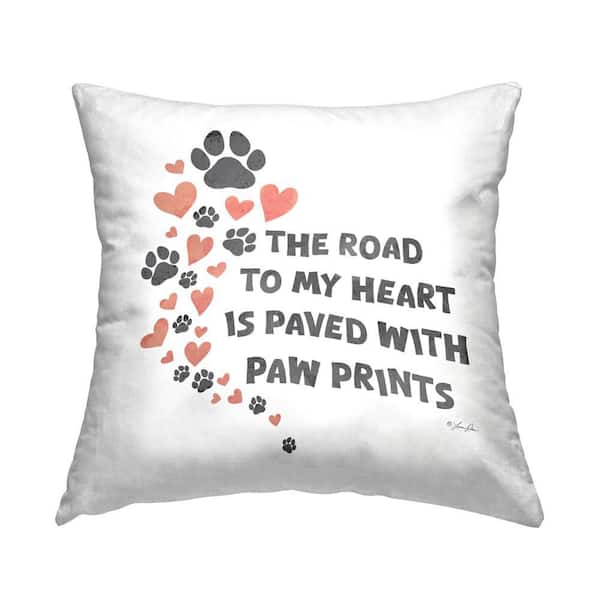 Stupell Industries Road To My Heart Multi-Color Print Polyester 18 in. x 18 in. Throw Pillow