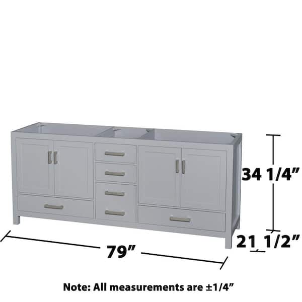 Wyndham Collection Sheffield 78.5-in Dark Gray Bathroom Vanity Cabinet