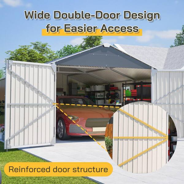 12 ft. W x 20 ft. D Metal Outdoor Storage Shed w/ Side Door,Window
