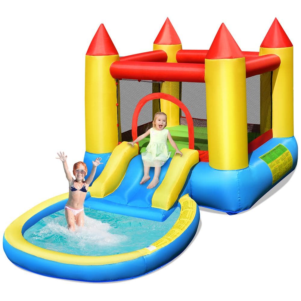 Costway Multi-Color Inflatable Bounce House Kids Slide Jumping