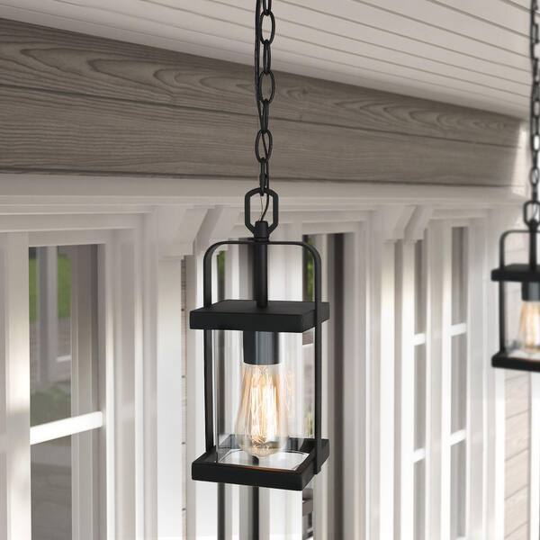 Uolfin Modern Lantern Outdoor Hanging Light Rhett 1 Rustic Black Cage Pendant With Clear Glass Shade 62817zbzyqz253p Uolfin Modern Lantern Outdoor Hanging, Rustic Glass Lantern Light Fixture Design