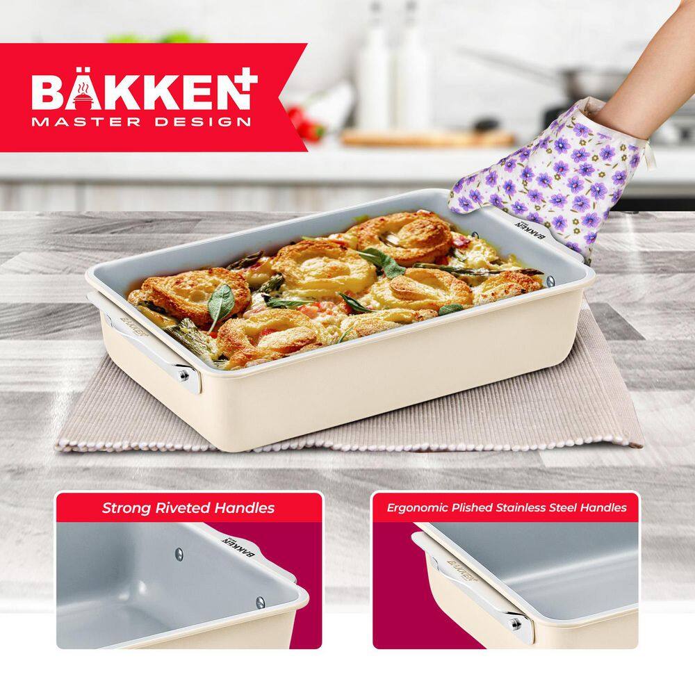 Premium Non-Stick Ceramic Baking Sheet Pan Medium Size (15.5 in. L x 10 in. W) – Cream