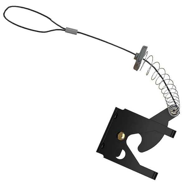 Unbranded Self Locking Fence Gate Latch with Stainless Steel Spring Cable Pull Carbon Steel Black Durable Rust-Resistant