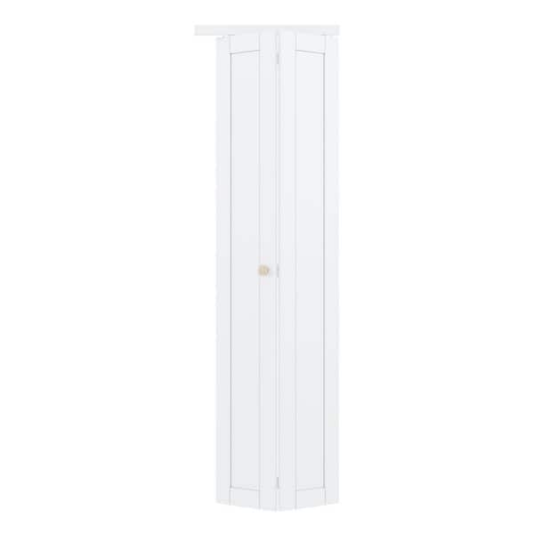 ARK DESIGN 24 in. x 96 in. 1 Lite Solid Core Panel White Primed Composite MDF Interior Closet Bi-fold Door with Hardware Kit