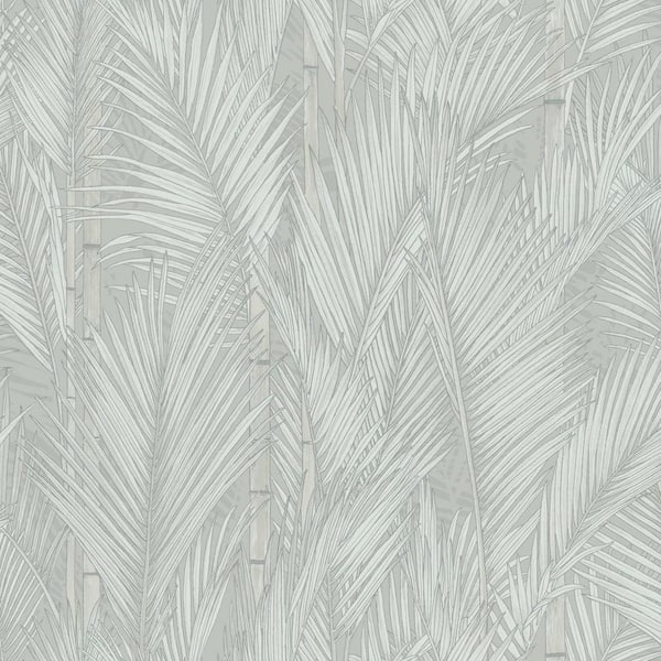 RoomMates Grey Swaying Fronds Vinyl Peel and Stick Wallpaper Roll (28.18 sq. ft.)