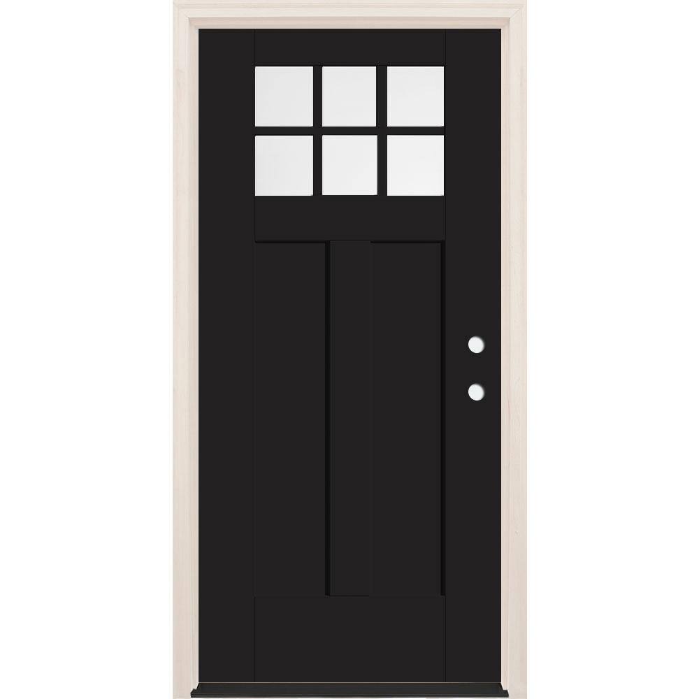 36 in. x 80 in. Left-Hand 6-Lite Clear Glass Onyx Painted Fiberglass Prehung Front Door with 4-9/16 in. Frame price history on PriceWatchPro